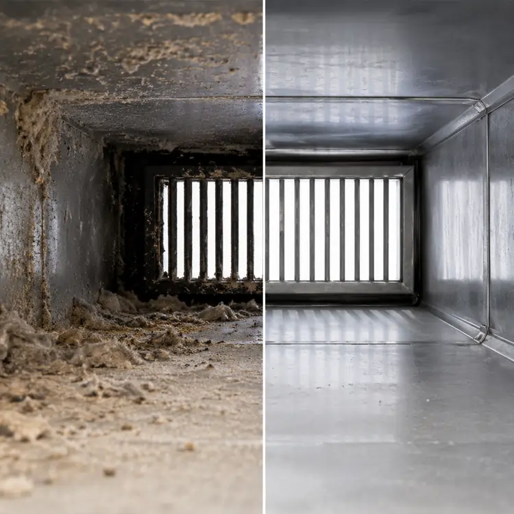 Air duct cleaning technician