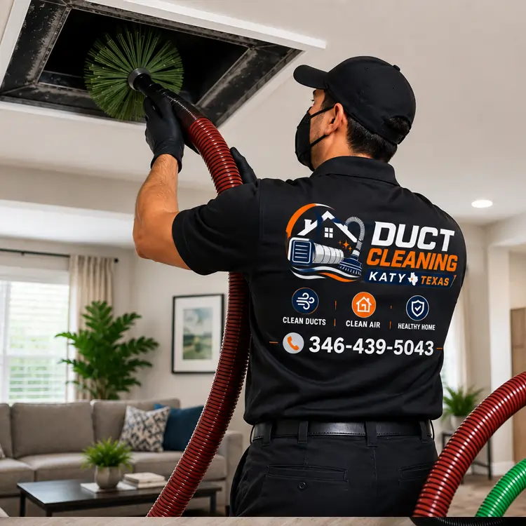 Air duct cleaning technician